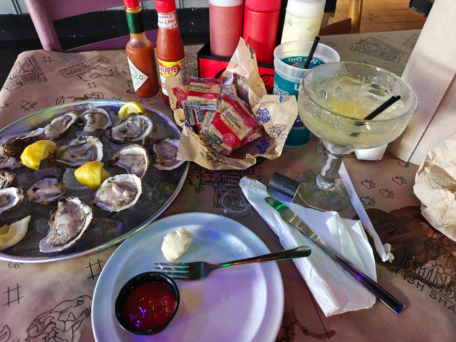 Pawleys Raw Bar - Oysters and Margaritas after a long round